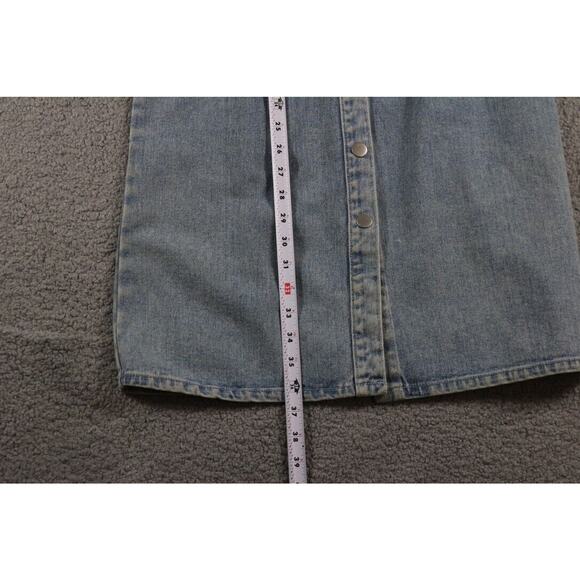 Newport New Jeanology Jean Dress Womens 6 Denim Snap Button Vtg Hong Kong Y2K - Picture 5 of 8